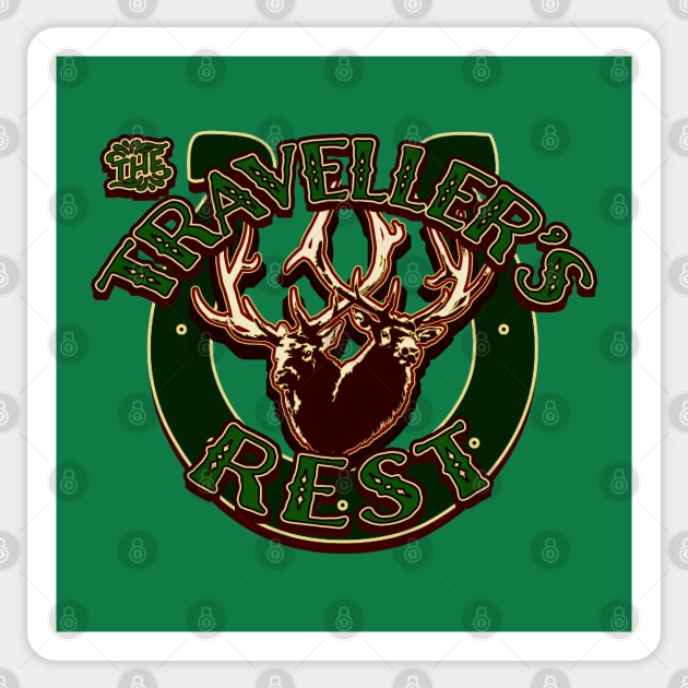 The Traveller's Rest Sticker by rexthinks